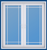 swinging french door with grids
