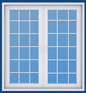 swinging french door with grids